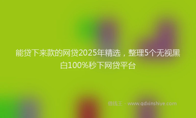 能贷下来款的网贷2025年精选，整理5个无视黑白100%秒下网贷平台