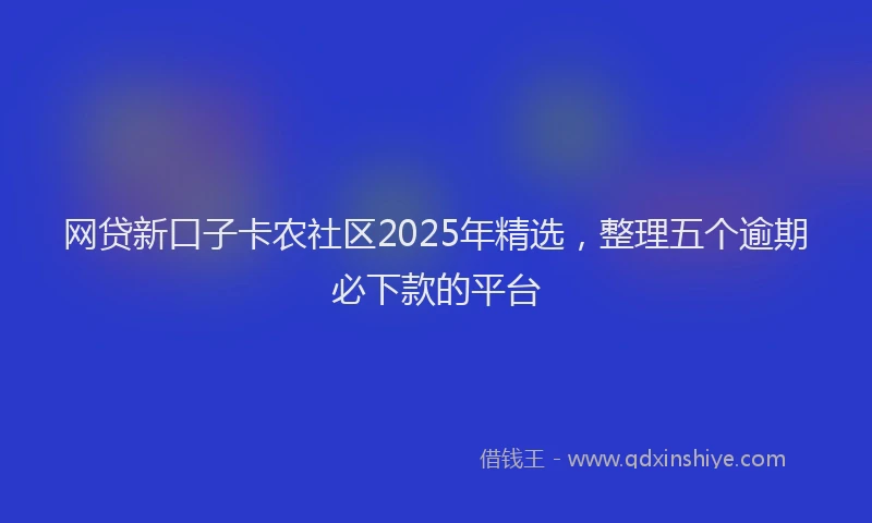 网贷新口子卡农社区2025年精选，整理五个逾期必下款的平台