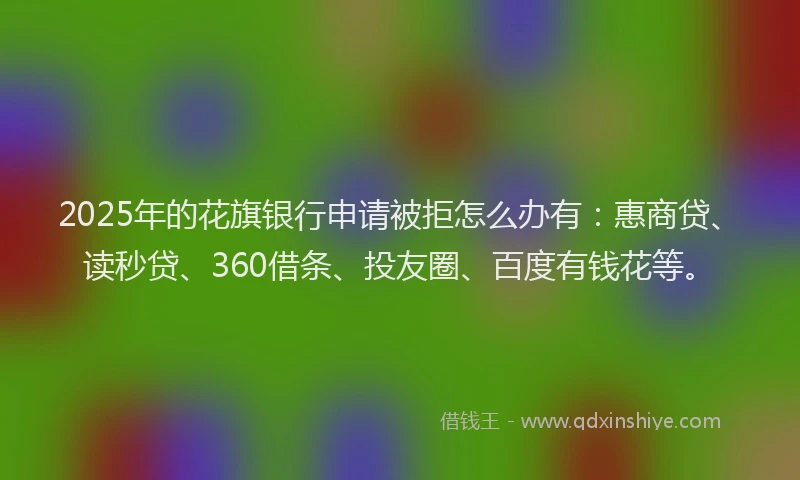 2025年的花旗银行申请被拒怎么办有：惠商贷、读秒贷、360借条、投友圈、百度有钱花等。