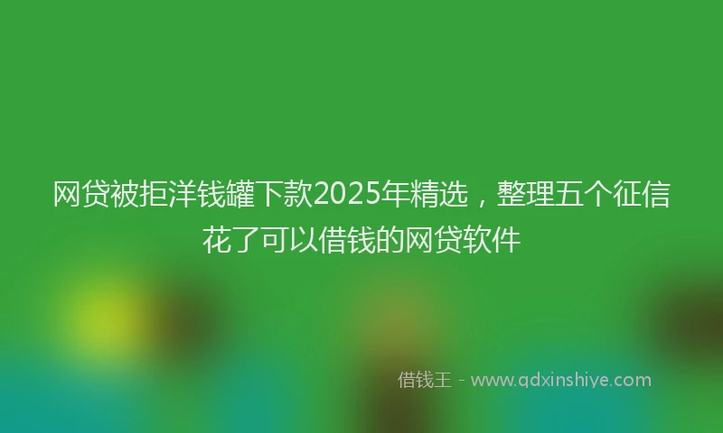 网贷被拒洋钱罐下款2025年精选，整理五个征信花了可以借钱的网贷软件