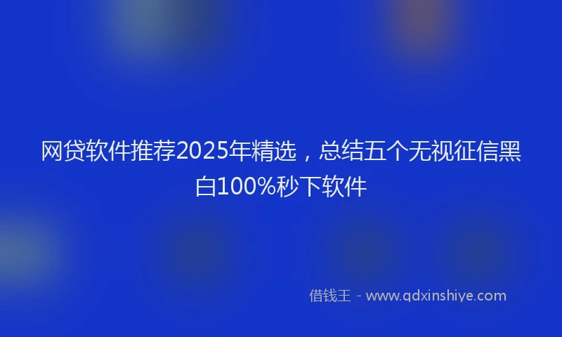 网贷软件推荐2025年精选，总结五个无视征信黑白100%秒下软件