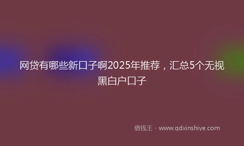 网贷有哪些新口子啊2025年推荐，汇总5个无视黑白户口子