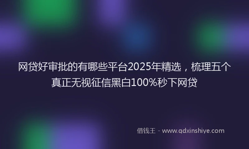 网贷好审批的有哪些平台2025年精选，梳理五个真正无视征信黑白100%秒下网贷