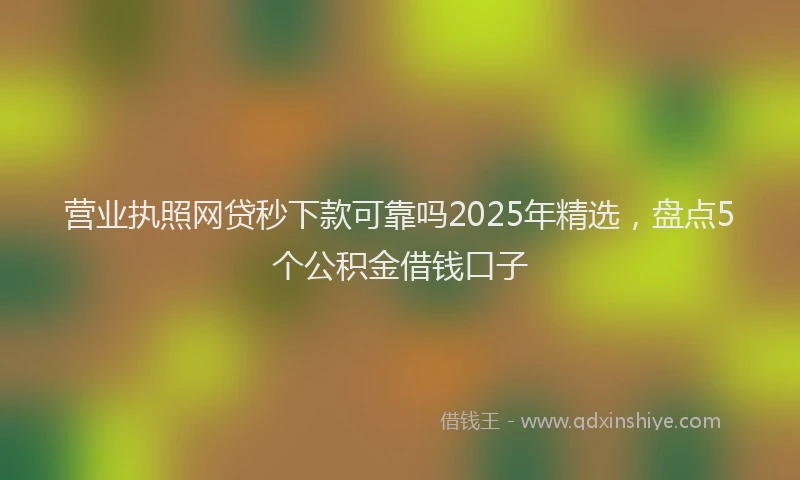 营业执照网贷秒下款可靠吗2025年精选，盘点5个公积金借钱口子