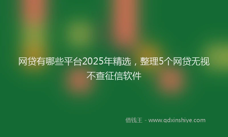 网贷有哪些平台2025年精选，整理5个网贷无视不查征信软件