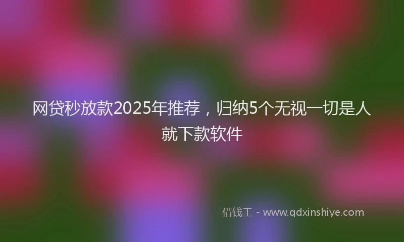 网贷秒放款2025年推荐，归纳5个无视一切是人就下款软件