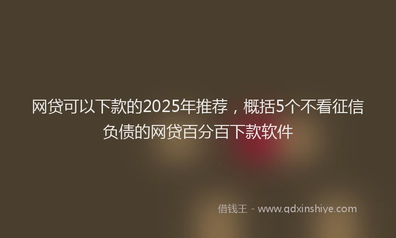 网贷可以下款的2025年推荐，概括5个不看征信负债的网贷百分百下款软件