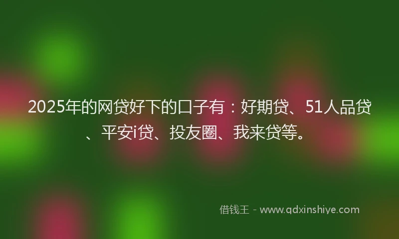 2025年的网贷好下的口子有：好期贷、51人品贷、平安i贷、投友圈、我来贷等。