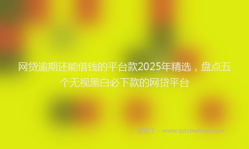网贷逾期还能借钱的平台款2025年精选，盘点五个无视黑白必下款的网贷平台