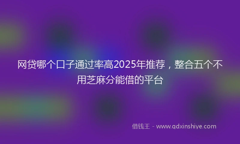网贷哪个口子通过率高2025年推荐，整合五个不用芝麻分能借的平台