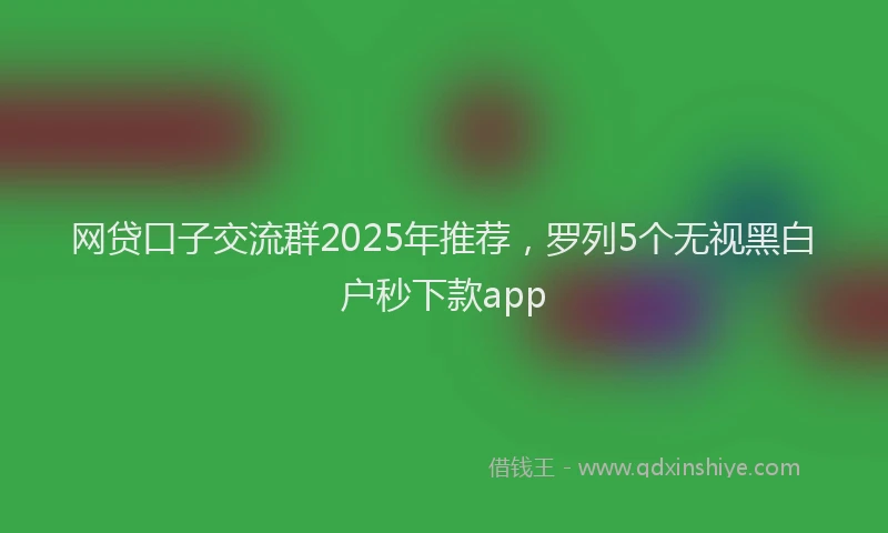 网贷口子交流群2025年推荐，罗列5个无视黑白户秒下款app