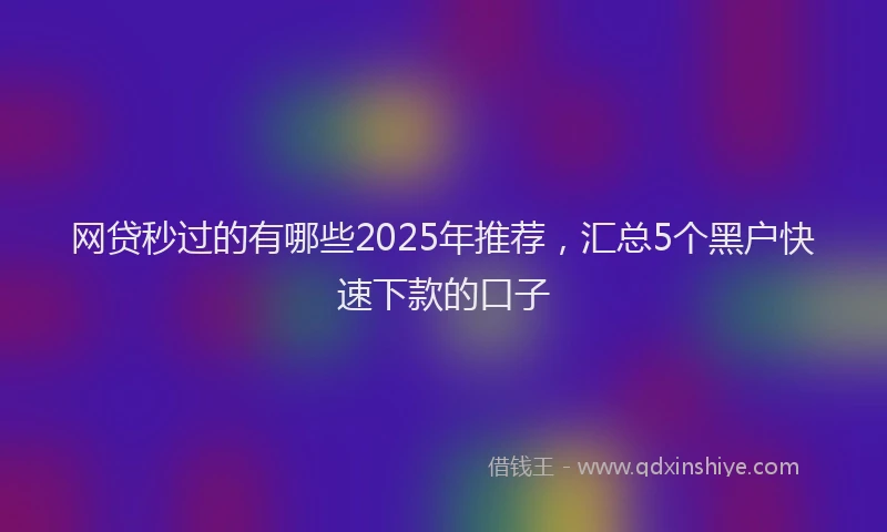 网贷秒过的有哪些2025年推荐，汇总5个黑户快速下款的口子