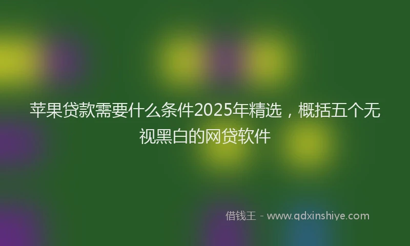 苹果贷款需要什么条件2025年精选，概括五个无视黑白的网贷软件