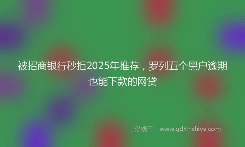 被招商银行秒拒2025年推荐，罗列五个黑户逾期也能下款的网贷