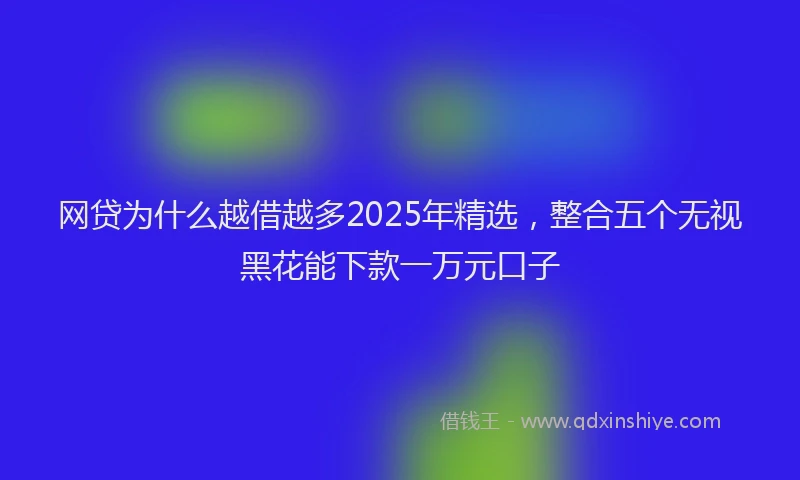 网贷为什么越借越多2025年精选，整合五个无视黑花能下款一万元口子