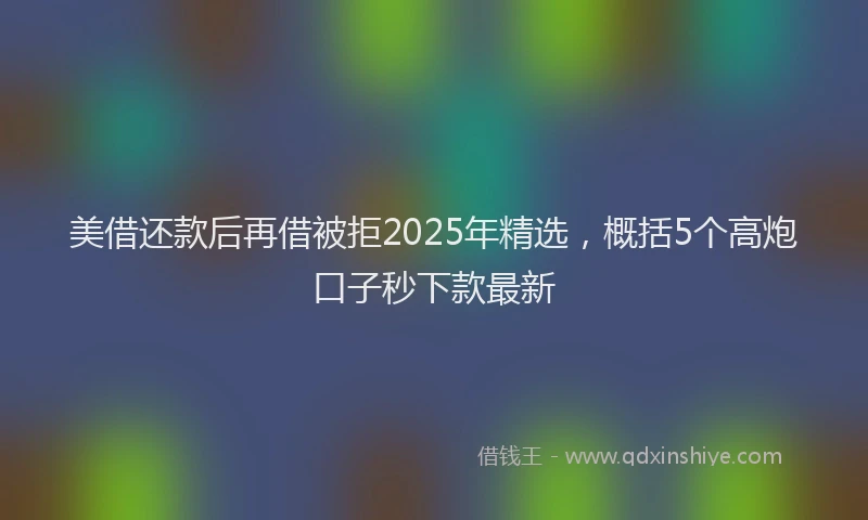 美借还款后再借被拒2025年精选，概括5个高炮口子秒下款最新
