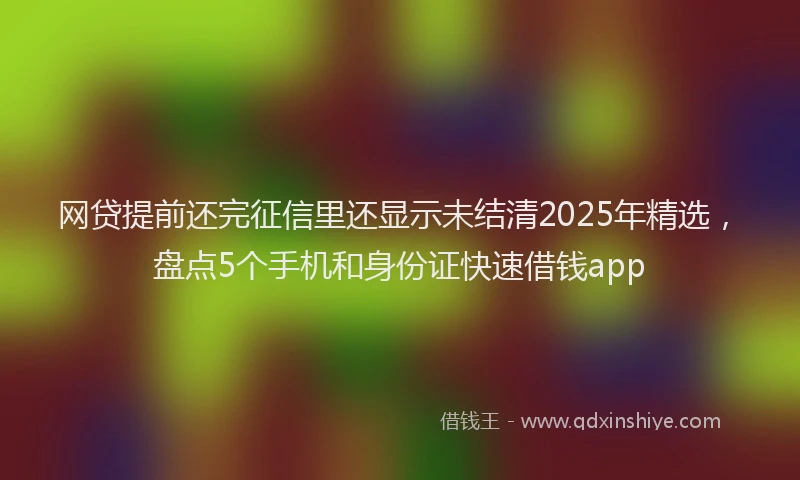 网贷提前还完征信里还显示未结清2025年精选，盘点5个手机和身份证快速借钱app