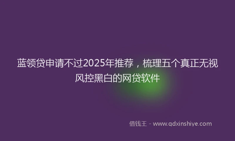 蓝领贷申请不过2025年推荐，梳理五个真正无视风控黑白的网贷软件