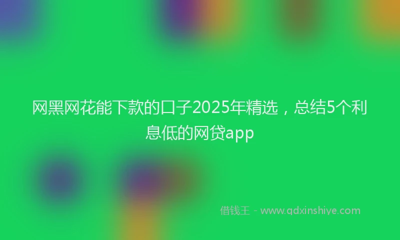 网黑网花能下款的口子2025年精选，总结5个利息低的网贷app