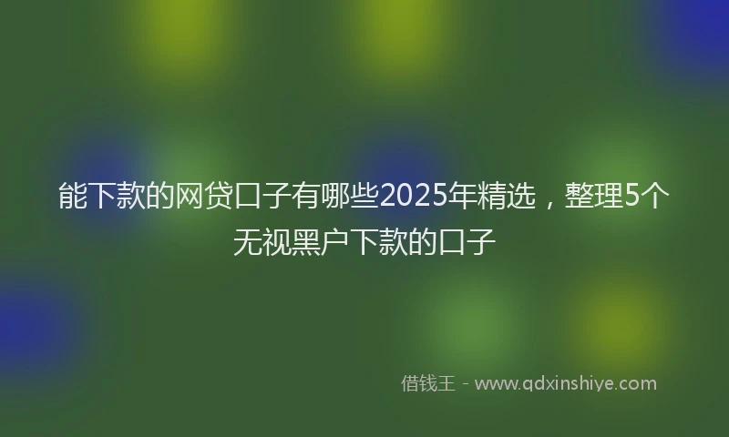 能下款的网贷口子有哪些2025年精选，整理5个无视黑户下款的口子