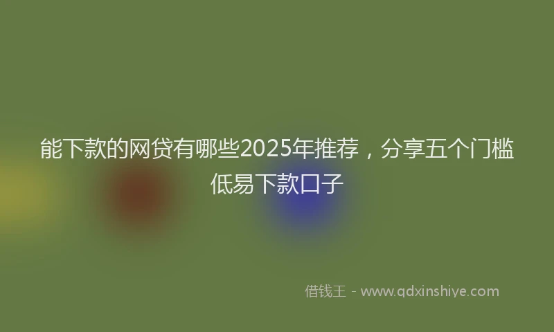 能下款的网贷有哪些2025年推荐，分享五个门槛低易下款口子