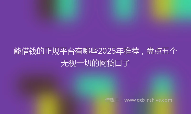能借钱的正规平台有哪些2025年推荐，盘点五个无视一切的网贷口子
