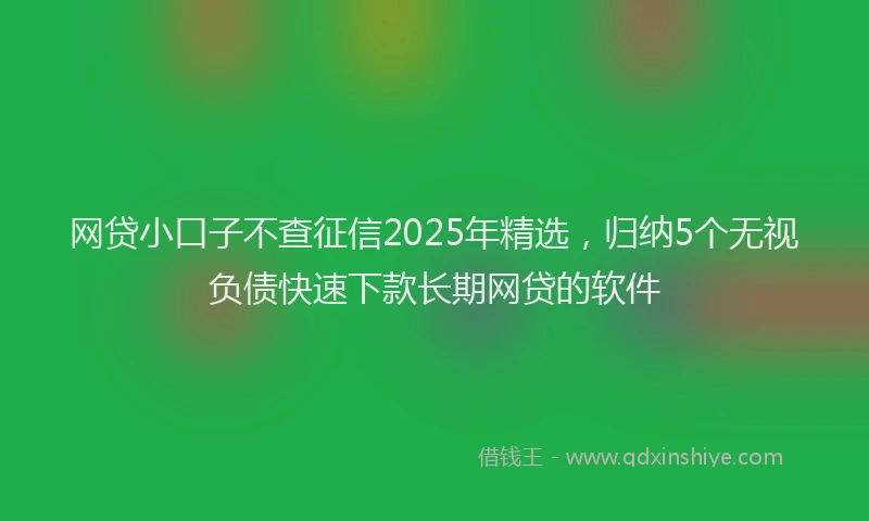 网贷小口子不查征信2025年精选，归纳5个无视负债快速下款长期网贷的软件