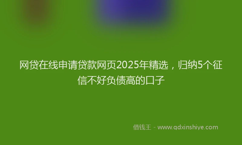 网贷在线申请贷款网页2025年精选，归纳5个征信不好负债高的口子