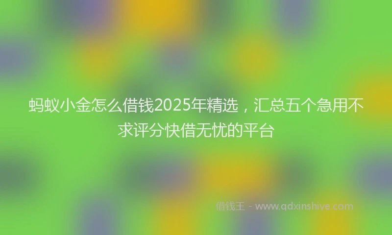 蚂蚁小金怎么借钱2025年精选，汇总五个急用不求评分快借无忧的平台