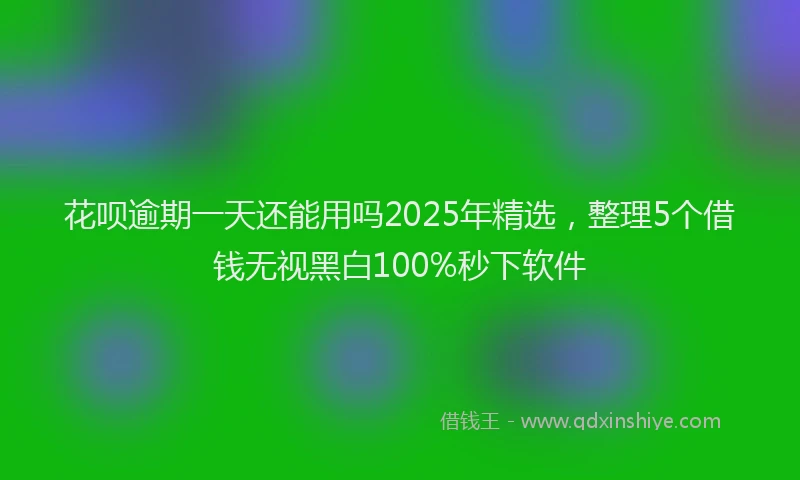 花呗逾期一天还能用吗2025年精选，整理5个借钱无视黑白100%秒下软件