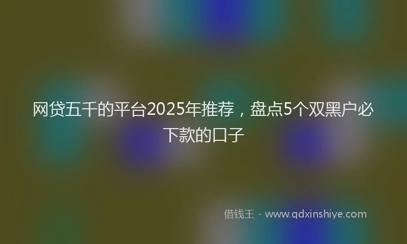 网贷五千的平台2025年推荐，盘点5个双黑户必下款的口子