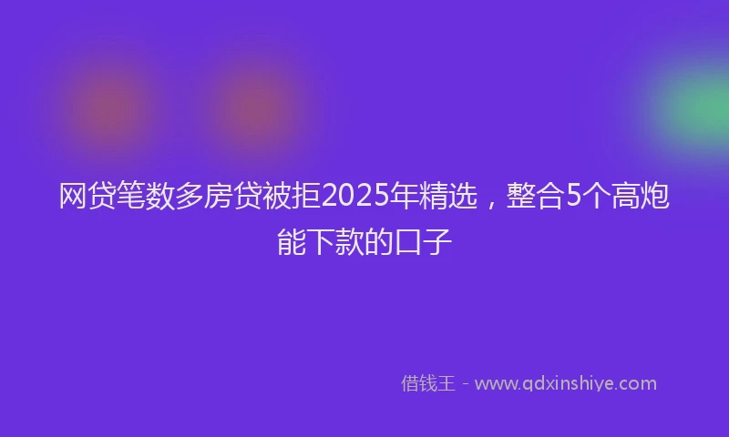 网贷笔数多房贷被拒2025年精选，整合5个高炮能下款的口子