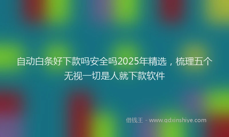 自动白条好下款吗安全吗2025年精选，梳理五个无视一切是人就下款软件