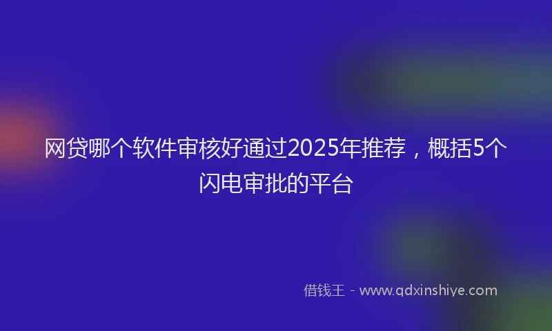 网贷哪个软件审核好通过2025年推荐，概括5个闪电审批的平台