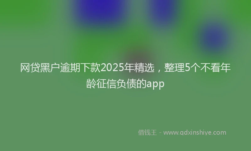 网贷黑户逾期下款2025年精选，整理5个不看年龄征信负债的app