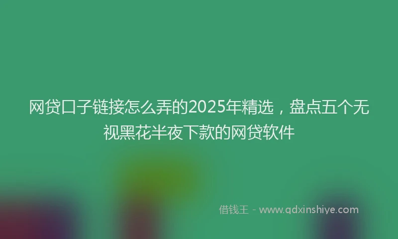 网贷口子链接怎么弄的2025年精选，盘点五个无视黑花半夜下款的网贷软件