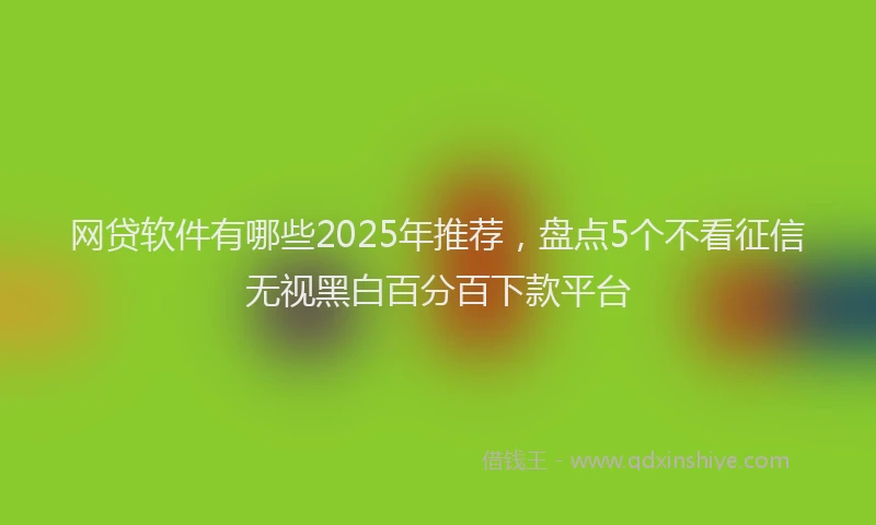 网贷软件有哪些2025年推荐，盘点5个不看征信无视黑白百分百下款平台
