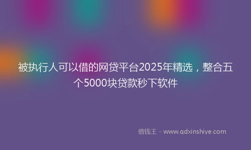 被执行人可以借的网贷平台2025年精选，整合五个5000块贷款秒下软件