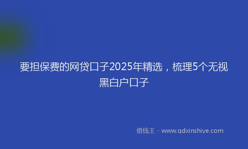 要担保费的网贷口子2025年精选，梳理5个无视黑白户口子