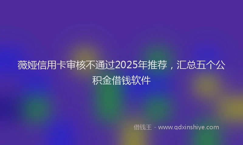 薇娅信用卡审核不通过2025年推荐，汇总五个公积金借钱软件