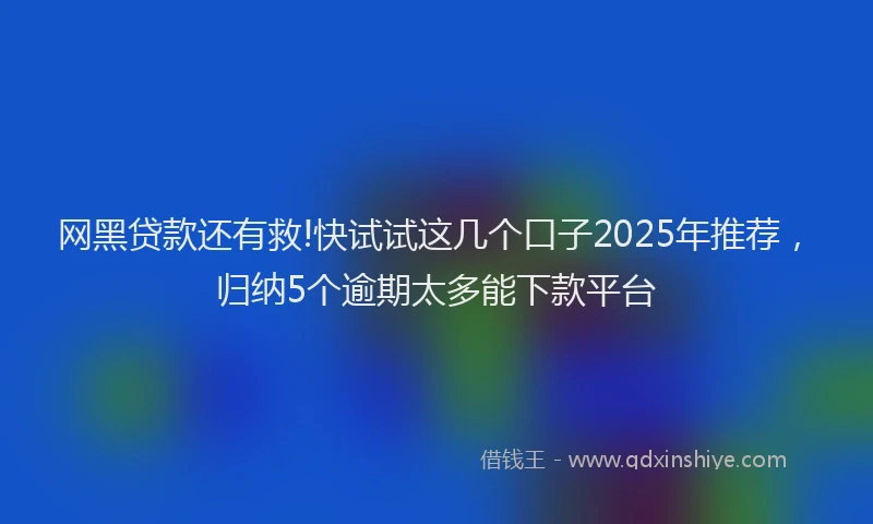 网黑贷款还有救!快试试这几个口子2025年推荐，归纳5个逾期太多能下款平台
