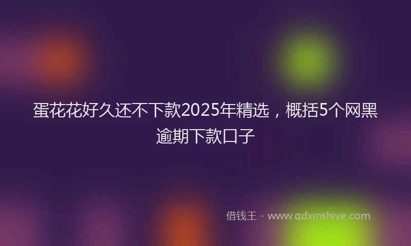 蛋花花好久还不下款2025年精选，概括5个网黑逾期下款口子