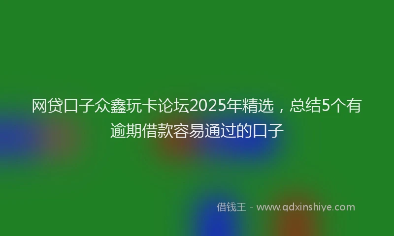 网贷口子众鑫玩卡论坛2025年精选，总结5个有逾期借款容易通过的口子