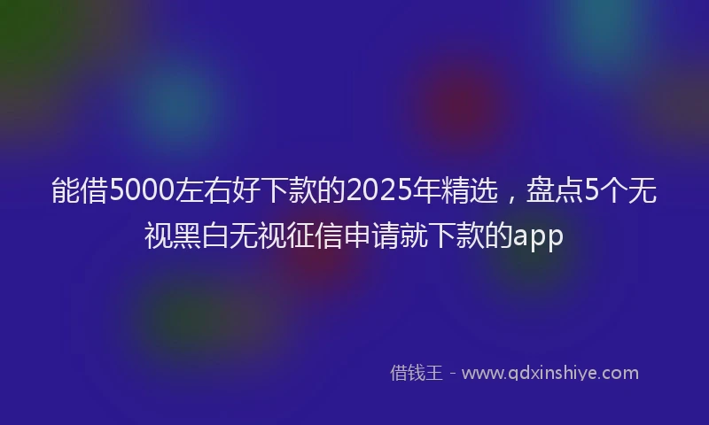 能借5000左右好下款的2025年精选，盘点5个无视黑白无视征信申请就下款的app