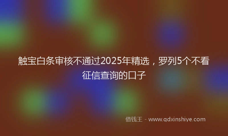 触宝白条审核不通过2025年精选，罗列5个不看征信查询的口子