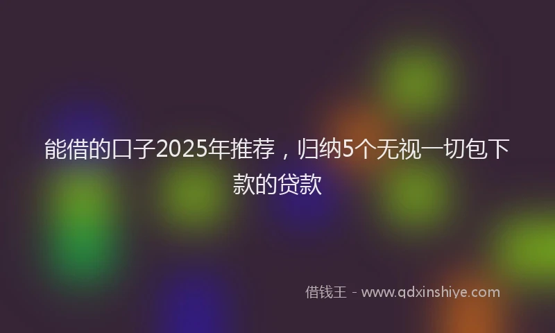 能借的口子2025年推荐，归纳5个无视一切包下款的贷款