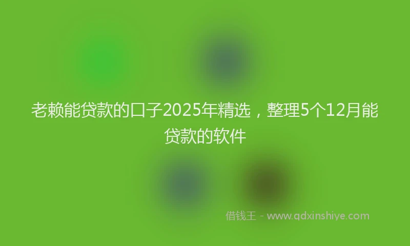 老赖能贷款的口子2025年精选，整理5个12月能贷款的软件