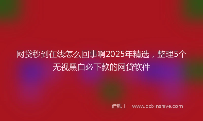 网贷秒到在线怎么回事啊2025年精选，整理5个无视黑白必下款的网贷软件