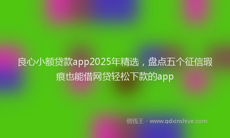 良心小额贷款app2025年精选，盘点五个征信瑕疵也能借网贷轻松下款的app