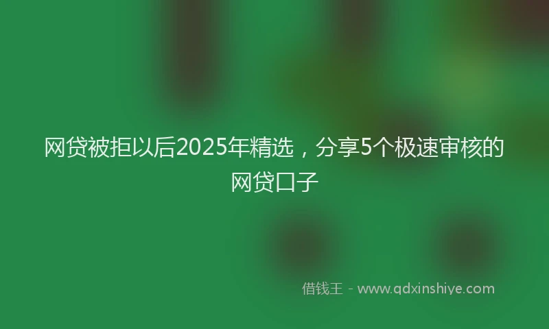 网贷被拒以后2025年精选，分享5个极速审核的网贷口子
